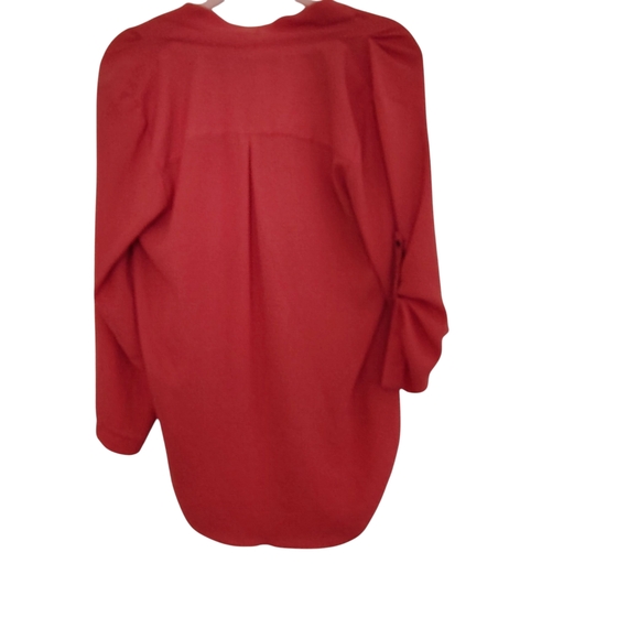 Massimo Supply Co. Vibrant Red Blouse MINIMALIST, CHIC, CLASSY SOPHISTICATED FUN - Picture 6 of 11